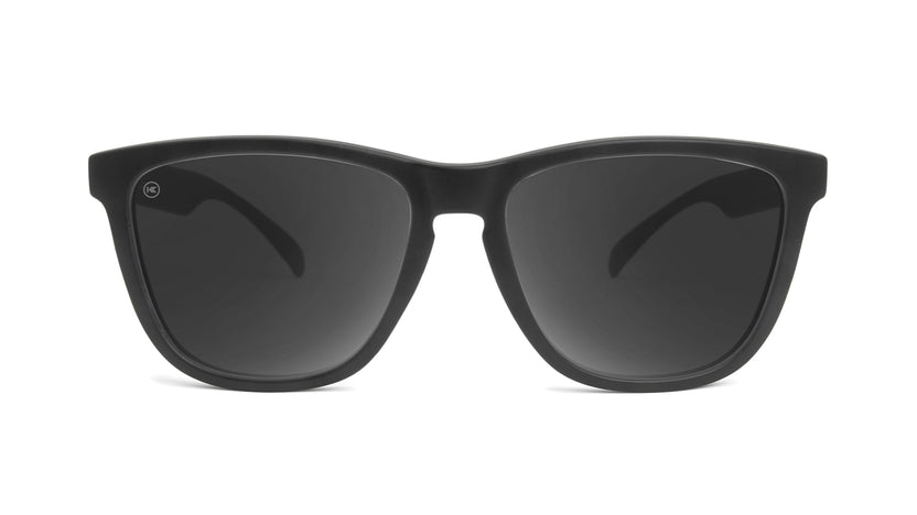 Sunglasses with Black Frame and Polarized Black Smoke Lenses, Front