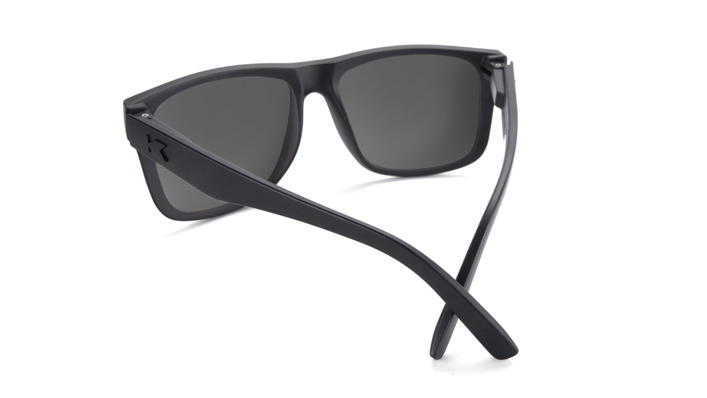 Sunglasses with Matte Black Frame and Polarized Black Smoke Lenses, Back