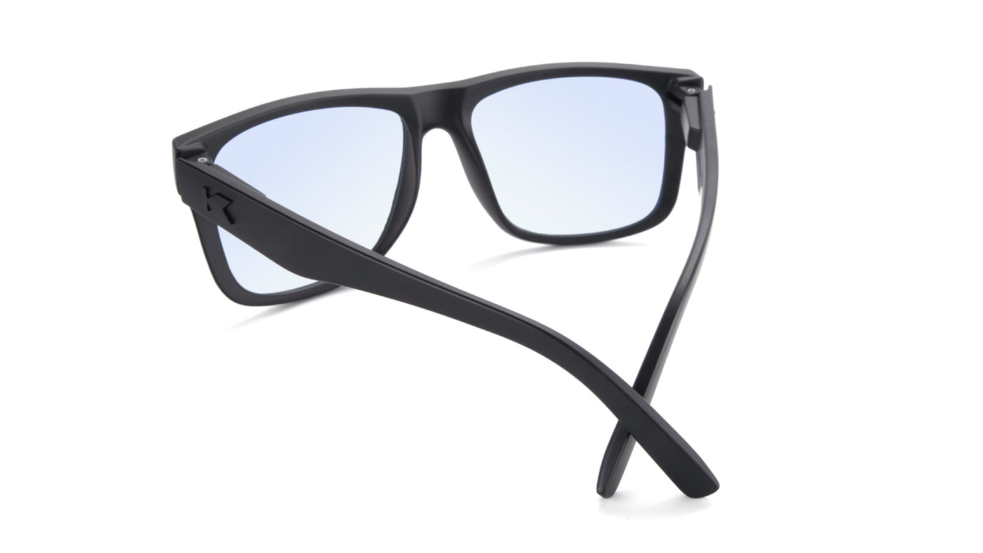 Sunglasses with Matte Black Frames and Clear Blue Light Blocking Lenses,Back