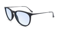 Sunglasses with Black Frames and Clear Blue Light Blocking Lenses, Flyover
