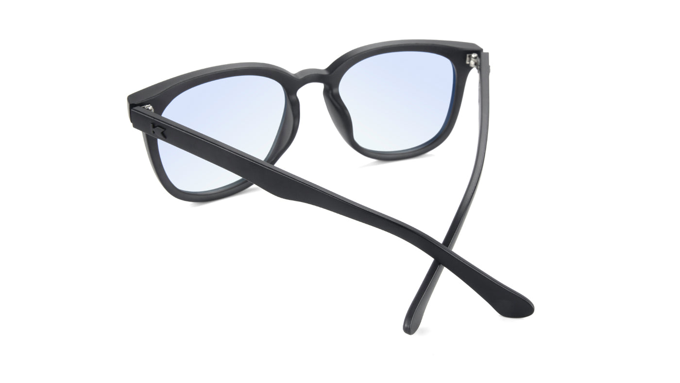 Sunglasses with Black Frames and Clear Blue Light Blocking Lenses, Back