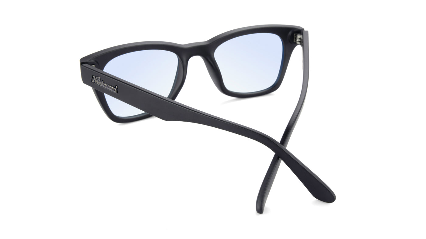 Sunglasses with Black Frames and Clear Blue Light Blocking Lenses, Back