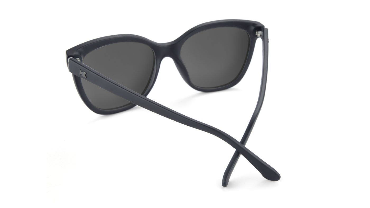 Sunglasses with Matte Black Frames and Polarized Black Smoke Lenses,back