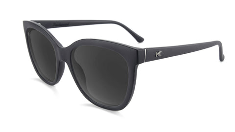 Sunglasses with Matte Black Frames and Polarized Black Smoke Lenses, Flyover