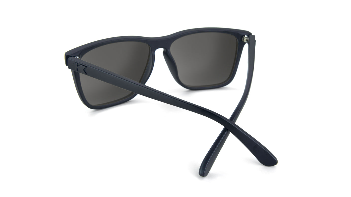 Sunglasses with Matte Black Frames and Polarized Black Smoke Lenses, Back