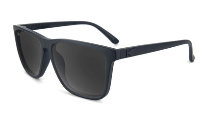 Sunglasses with Matte Black Frames and Polarized Black Smoke Lenses, Flyover