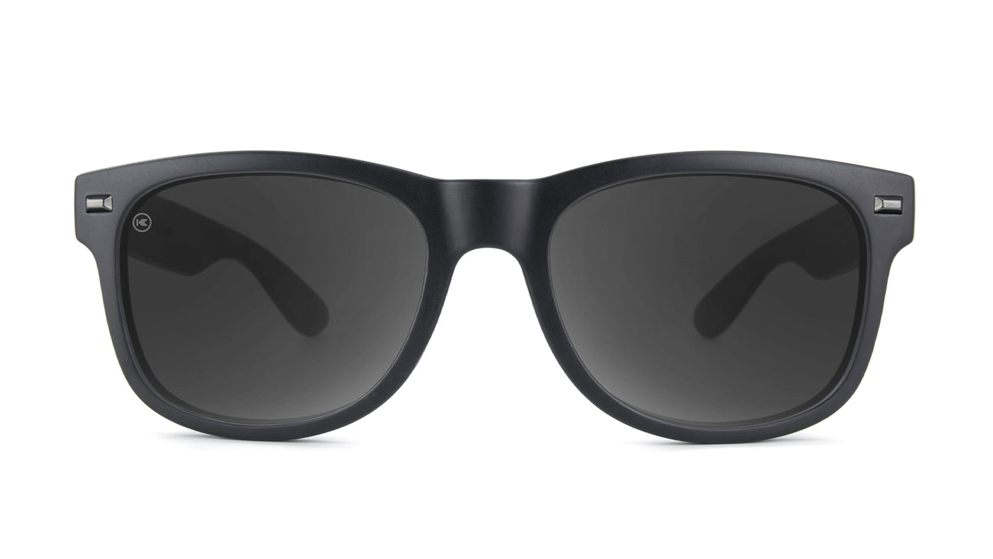 Sunglasses with Matte Black Frames and Polarized Black Smoke Lenses, Back