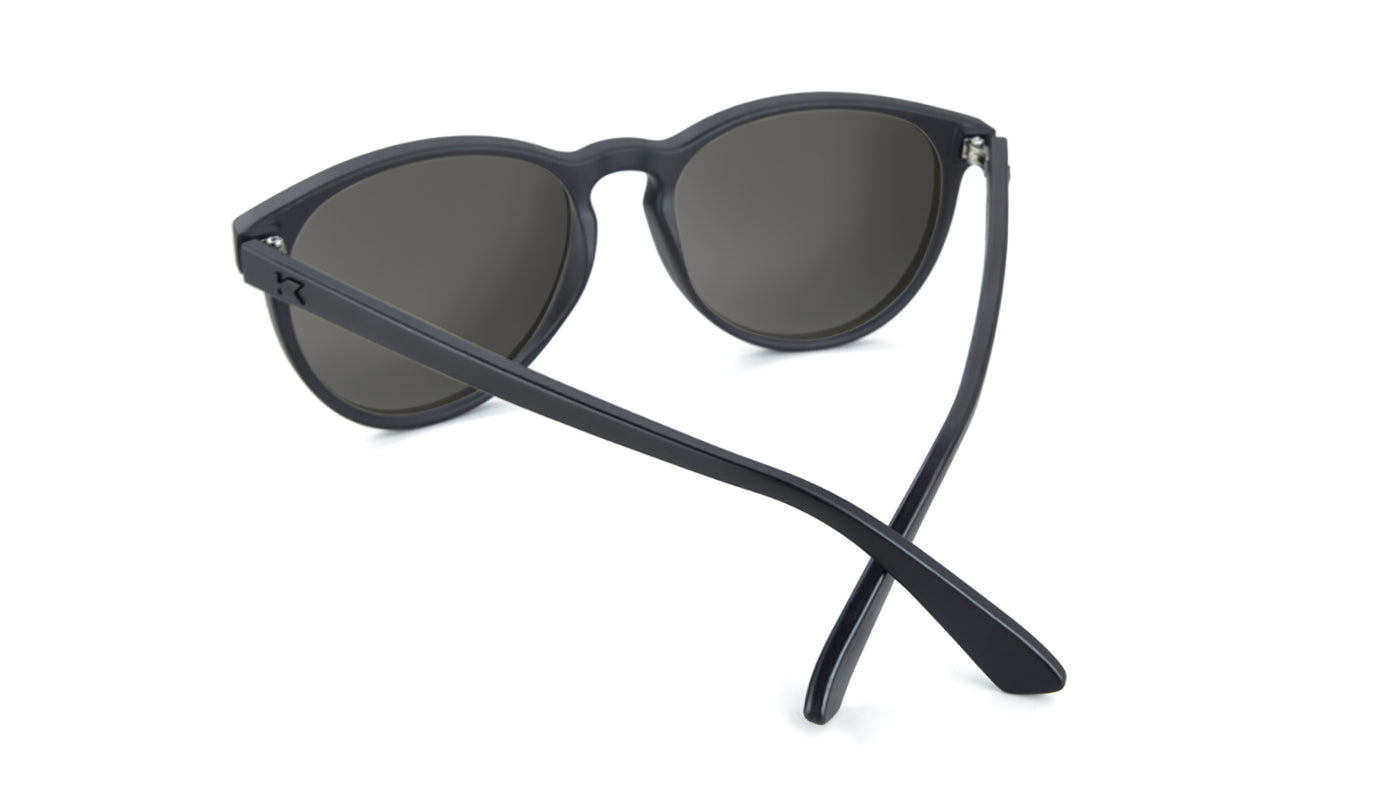 Sunglasses with Matte Black Frame and Polarized Smoke Lenses, Back