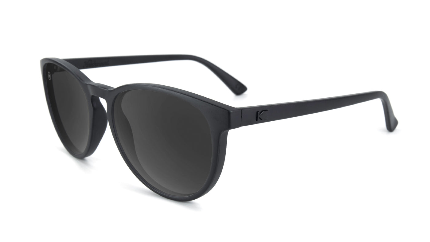Sunglasses with Matte Black Frame and Polarized Smoke Lenses, Flyover