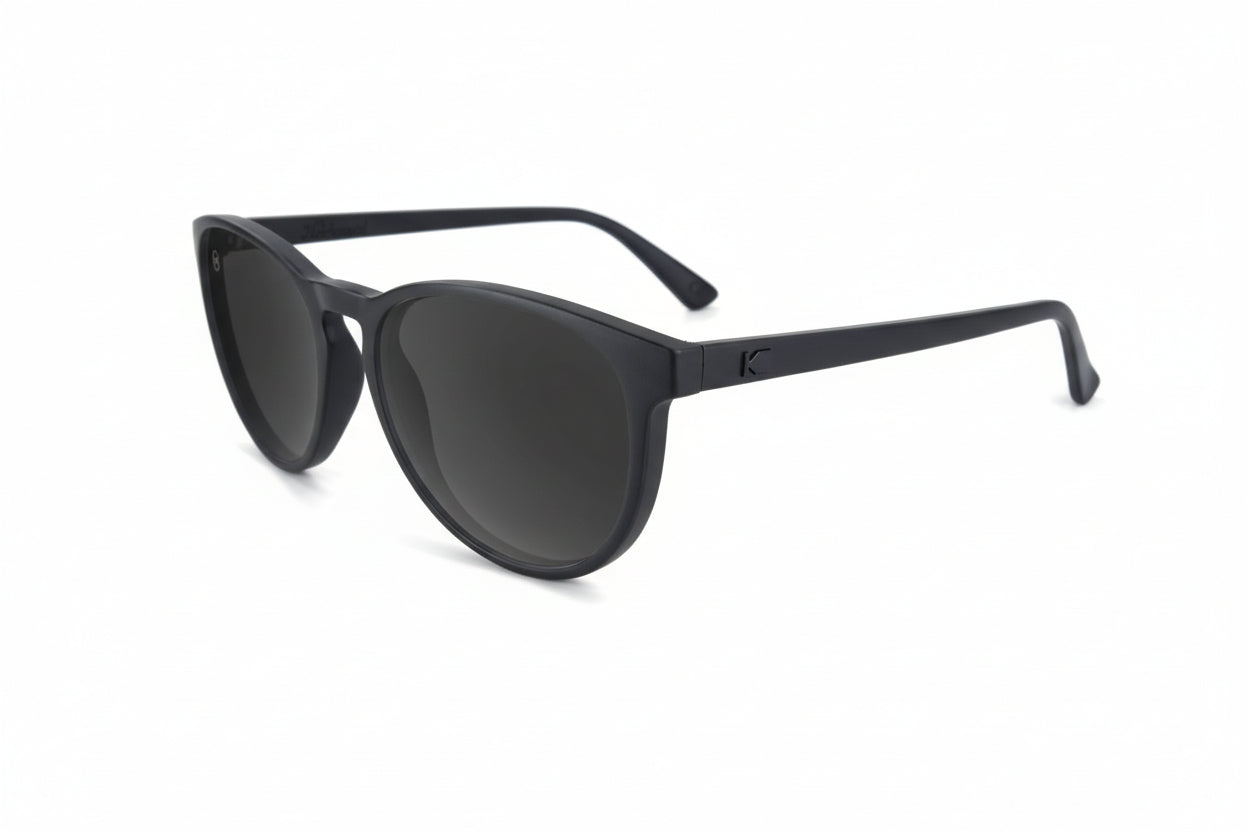 Sunglasses with Matte Black Frame and Polarized Smoke Lenses, Flyover