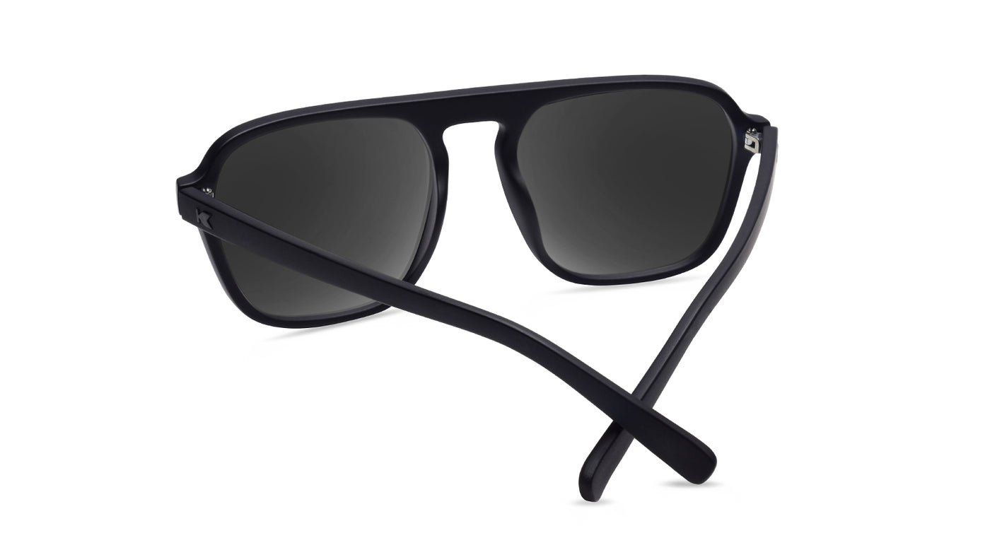 Sunglasses with Black Frames and Polarized Black Lenses, Back