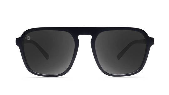Sunglasses with Black Frames and Polarized Black Lenses, Front