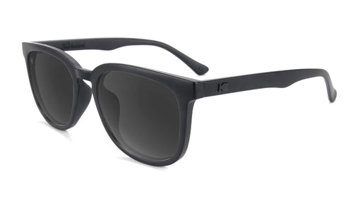 Sunglasses with Matte Black Frames and Polarized Black Smoke Lenses, Flyover