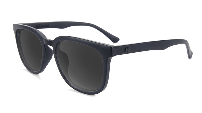 Matte black sunglasses with black lenses