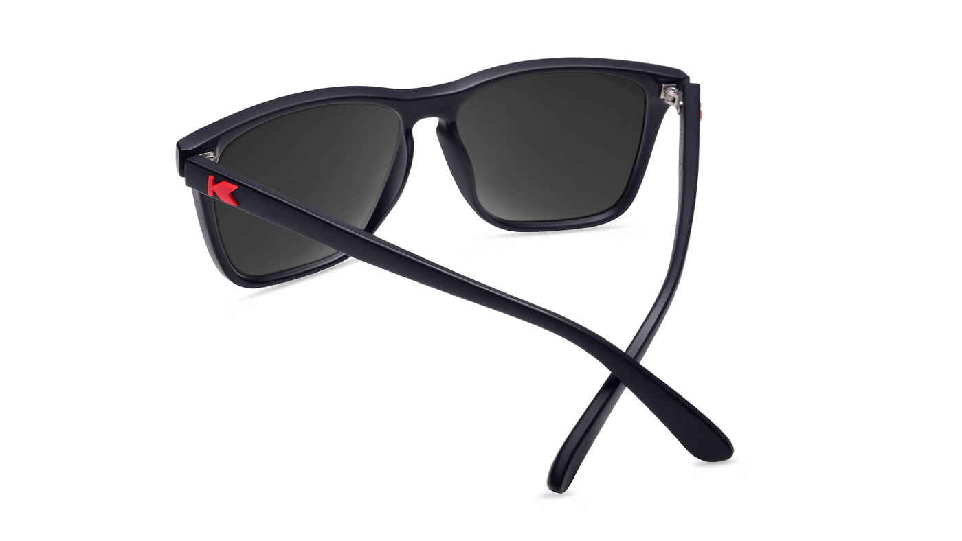 Sunglasses with Matte Black Frames and Polarized Red Sunset Lenses, Back