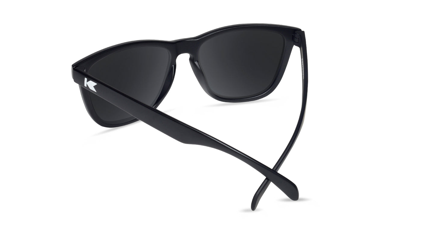 Sunglasses with Matte Black Frames and Polarized Rose Gold Lenses, Back