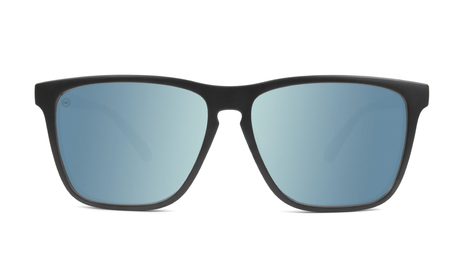 Knockaround Fast Lanes Black Frame with Sky Blue Lenses, Front