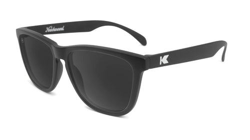 Sunglasses with Black Frame and Polarized Black Smoke Lenses, Flyover