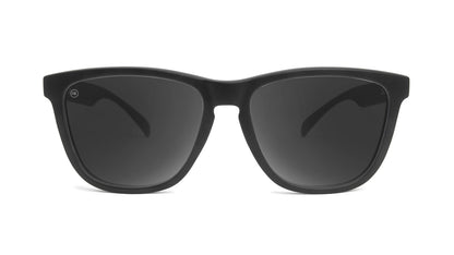 Sunglasses with Black Frame and Polarized Black Smoke Lenses, Front