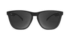 Sunglasses with Black Frame and Polarized Black Smoke Lenses, Front