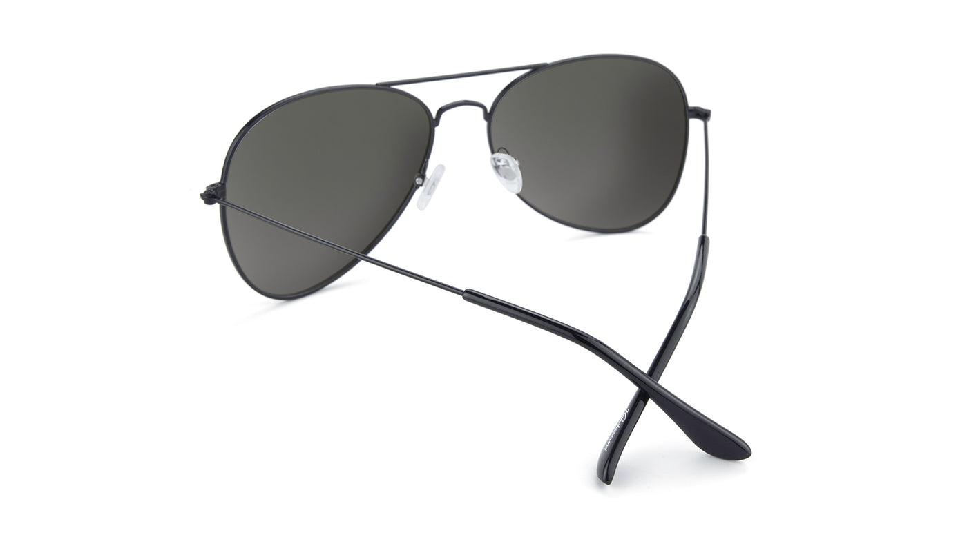 Sunglasses with Black Metal Frame and Polarized Black Smoke Lenses, Back
