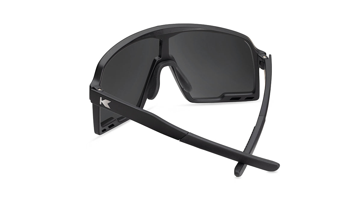 Kids Sport Sunglasses with Black Frames and Black Smoke Lenses, Back