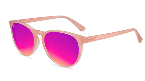 Sunglasses with Pink Frames and Polarized Pink Sunset Lenses, Flyover