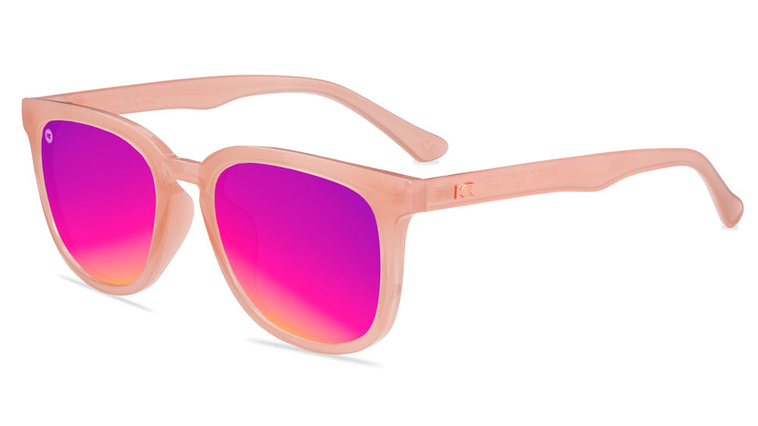 Sunglasses with Pink Frames and Polarized Pink Sunset Lenses, Flyover
