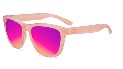 Sunglasses with Pink Frames and Polarized Pink Sunset Lenses, Flyover