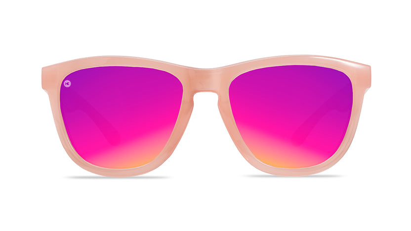 Sunglasses with Pink Frames and Polarized Pink Sunset Lenses, Front