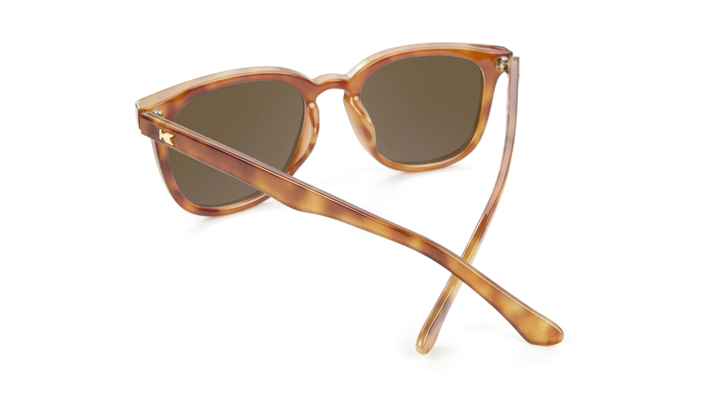 Sunglasses with Blonde Tortoise Frames and Polarized Amber Lenses, Black