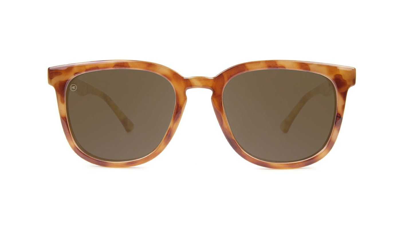 Sunglasses with Blonde Tortoise Frames and Polarized Amber Lenses, Front