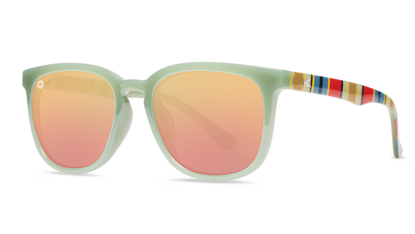 Sunglasses with Bunkhouse-inspired Frames and Polarized Rose Gold Lenses, Threequarter