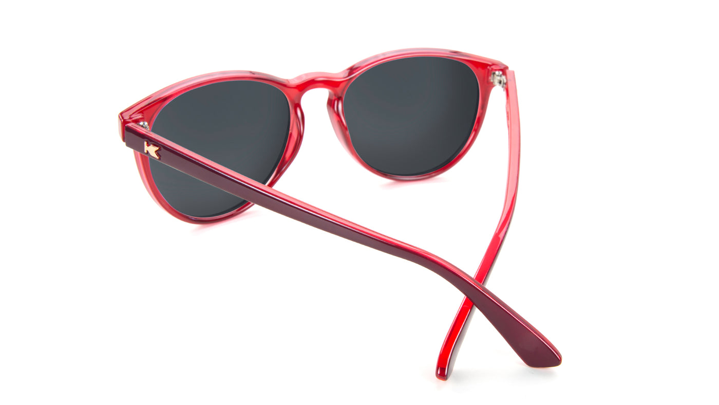 Sunglasses with Burgundy Watermelon Geode Frames and Polarized Fuchsia Lenses, Back