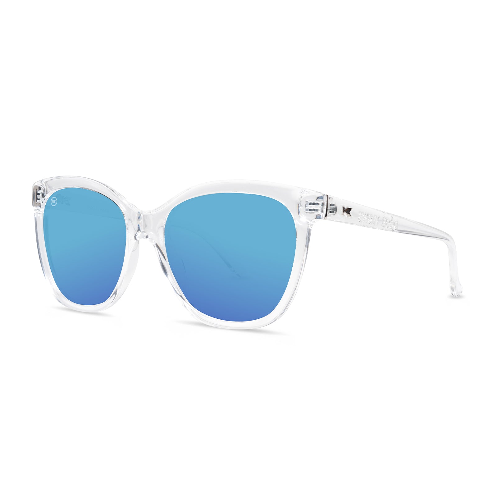 Clear / Aqua Deja Views Sunglasses, Threequarter