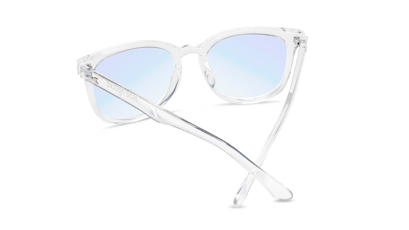 Sunglasses with Clear Frames and Clear Blue Light Blocking Lenses, Back