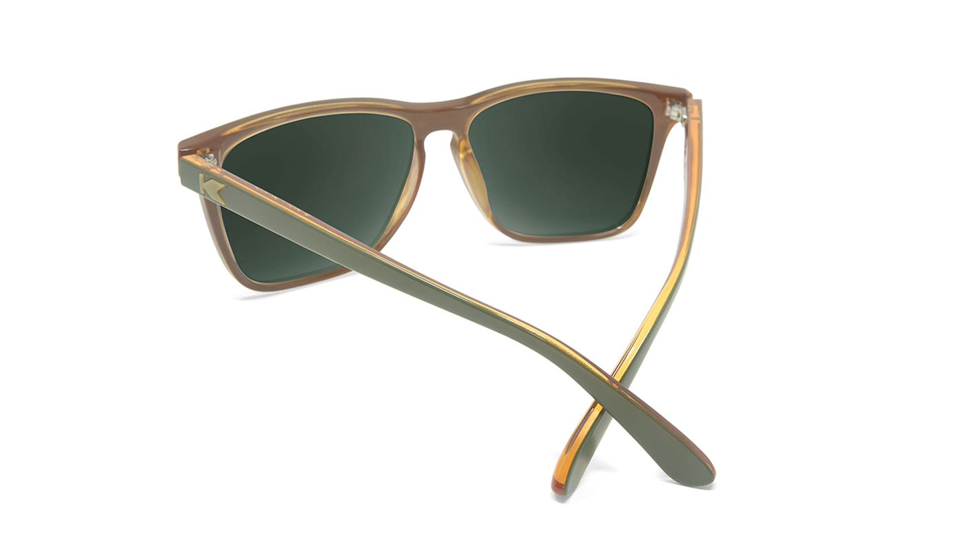 Sunglasses with Army Green Frames and Polarized Aviator Green Lenses, Back