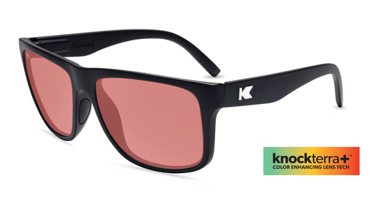 Sunglasses with Black Frames and Pink Color Enhancing Lenses