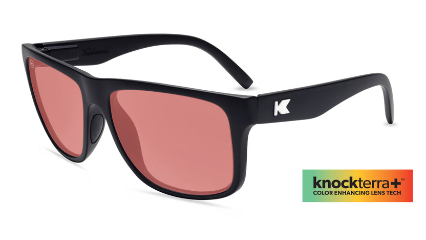 Sunglasses with Black Frames and Pink Color Enhancing Lenses
