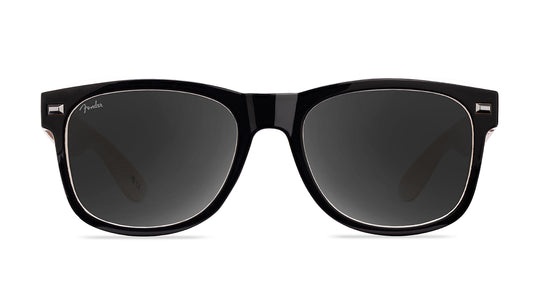 Knockaround and Fender® Black Stratocaster™ Fort Knocks Sunglasses with polarized grey lenses, front