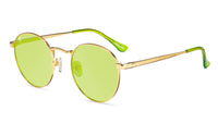 Love & Haights Sunglasses with Gold Frames and Polarized Yellow Lenses, Flyover
