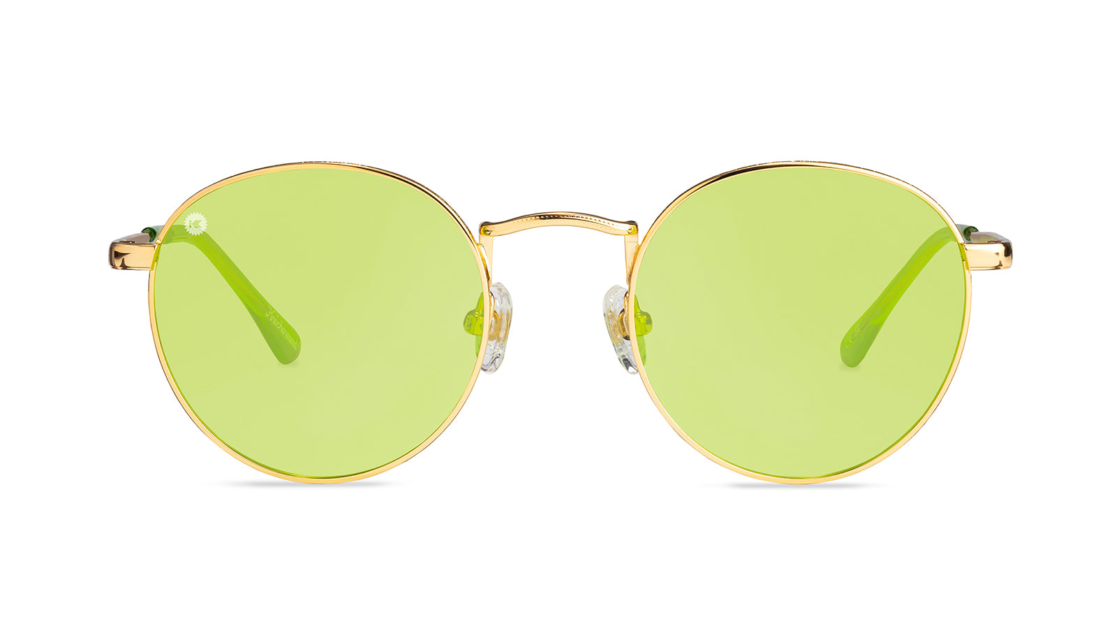 Love & Haights Sunglasses with Gold Frames and Polarized Yellow Lenses, Front