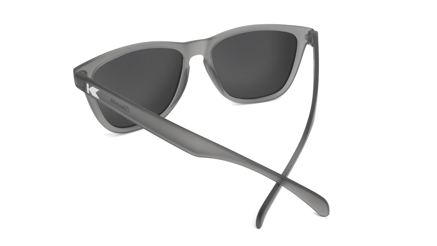 Sunglasses with Frosted Grey Frame and Polarized Blue Moonshine Lenses, Back