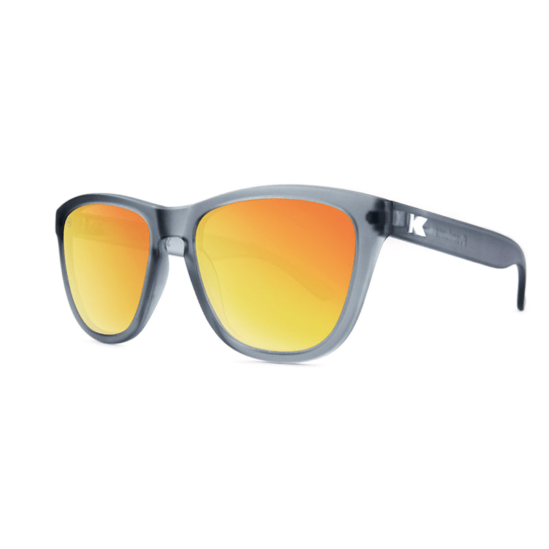 Frosted Grey / Red Sunset Premiums Sunglasses, Threequarter