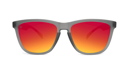 Sunglasses with Frosted Grey Frame and Polarized Red Sunset Lenses,Front