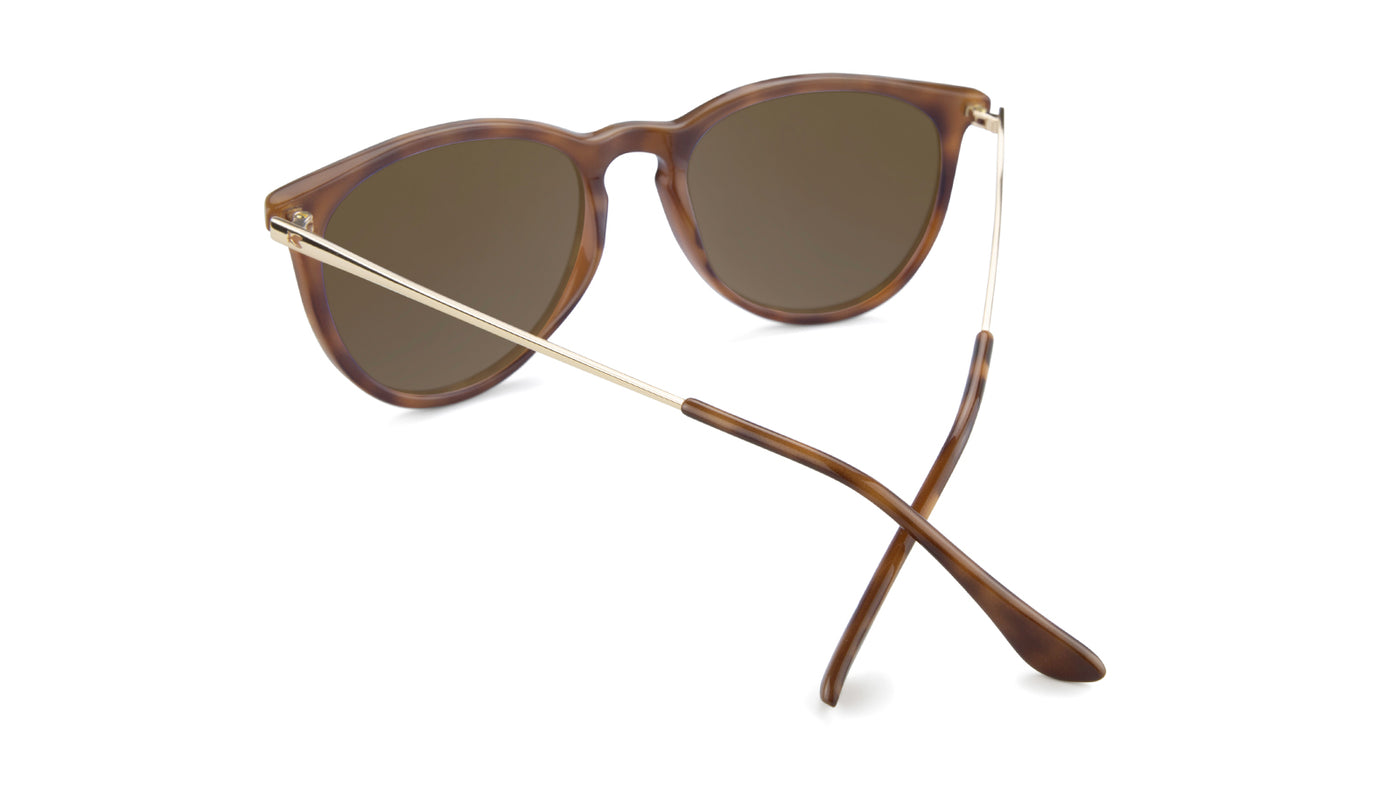 Sunglasses with Glossy Tortoise Shell Frame and Polarized Brown Lenses, Back