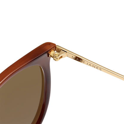 Glossy Blonde Tortoise Shell / Amber Mary Janes Sunglasses, Hinge