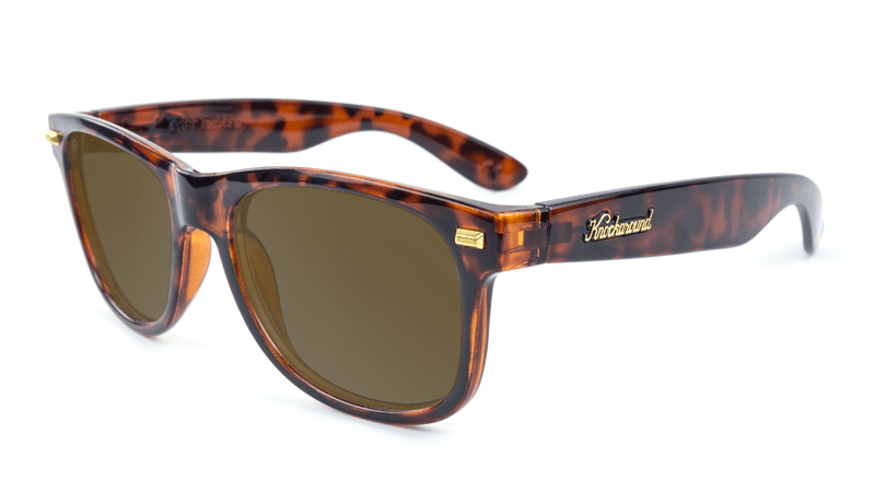 Glossy Tortoise Shell Sunglasses with Amber Lenses 