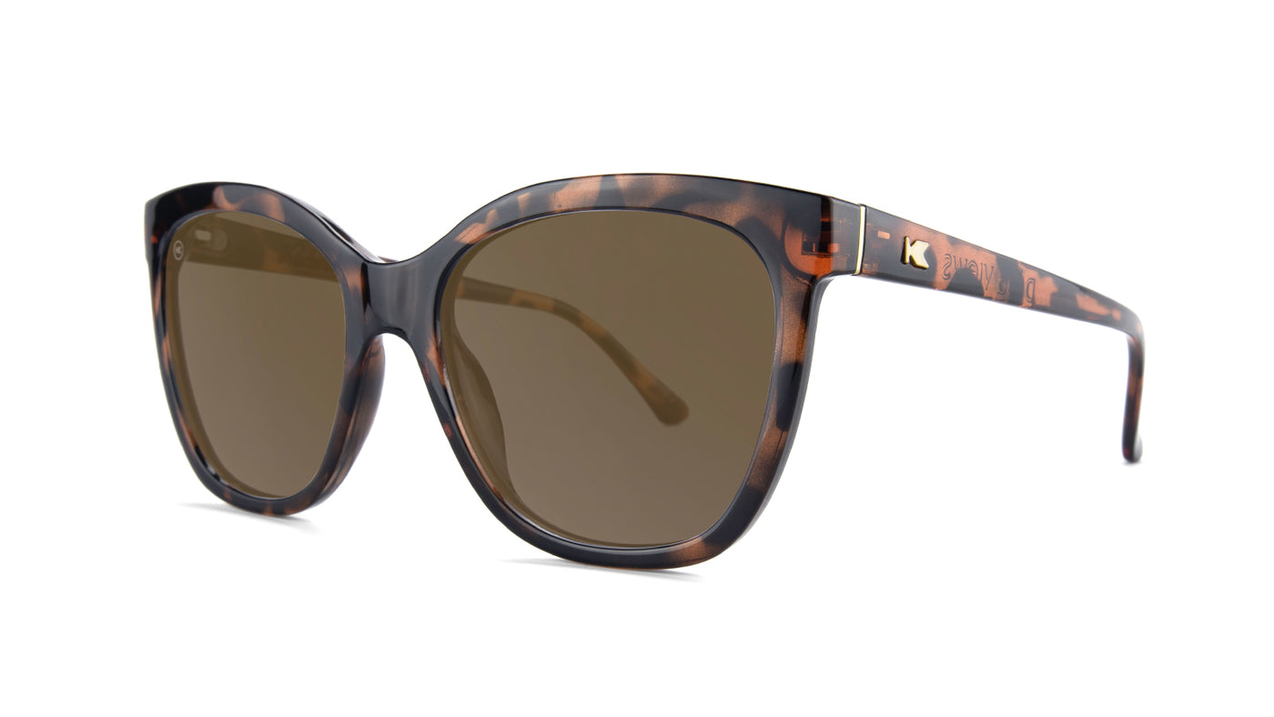 Sunglasses with BrownFrames and Polarized Amber Lenses, Threequarter