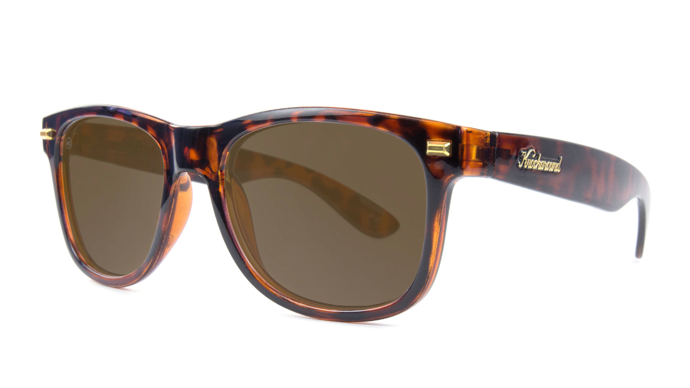 Fort Knocks Sunglasses with Tortoise Shell Frames and Brown Amber Lenses, Threequarter
